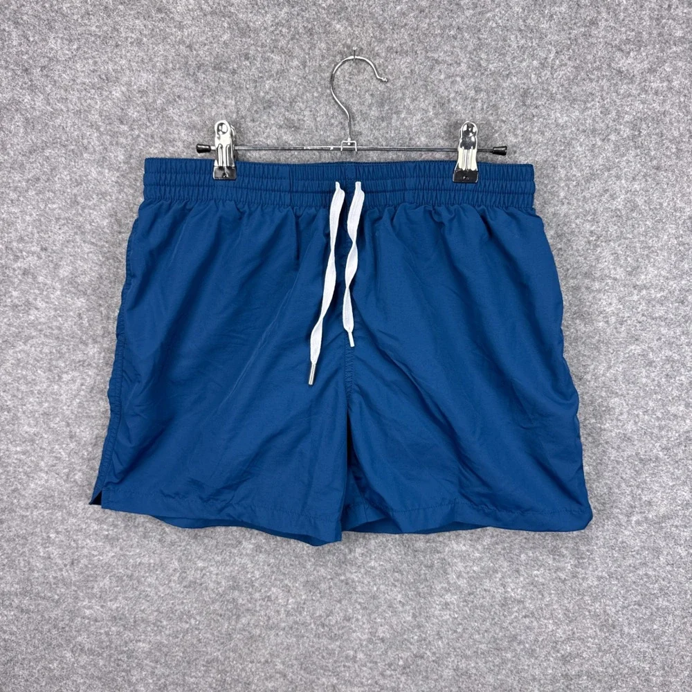 Chubbies Mens Medium Navy Blue Swim Trunks Chevron Back Pocket Mesh Lined Shorts